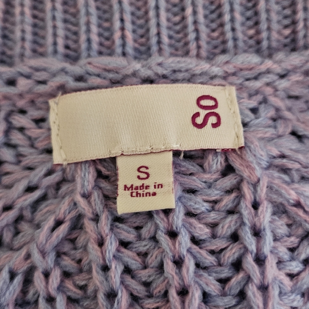 SO Women's Lilac Crew Neck Sweater - Picture 4 of 5